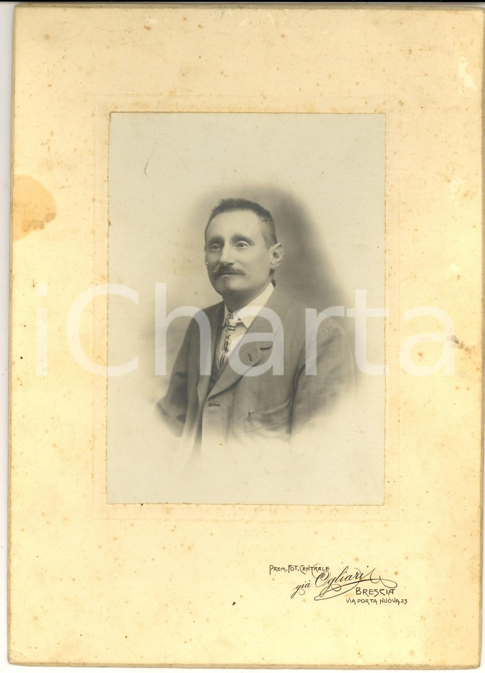 1900 ca BRESCIA Ritratto di Andrea CATTORI *Foto CENTRALE già OGLIARI 17x24 cm