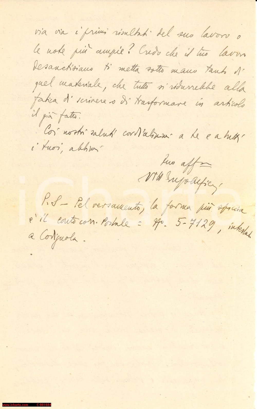 Autografo originale 1938 MILANO Vittorio Enzo ALFIERI cerca aiutare LAZZERI  Autografo 1