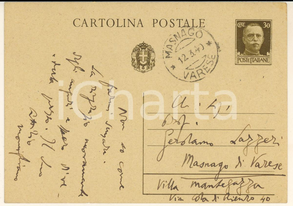 Autografo originale 1940 FIRENZE Attilio MOMIGLIANO attende opera di LAZZERI Autografo 1