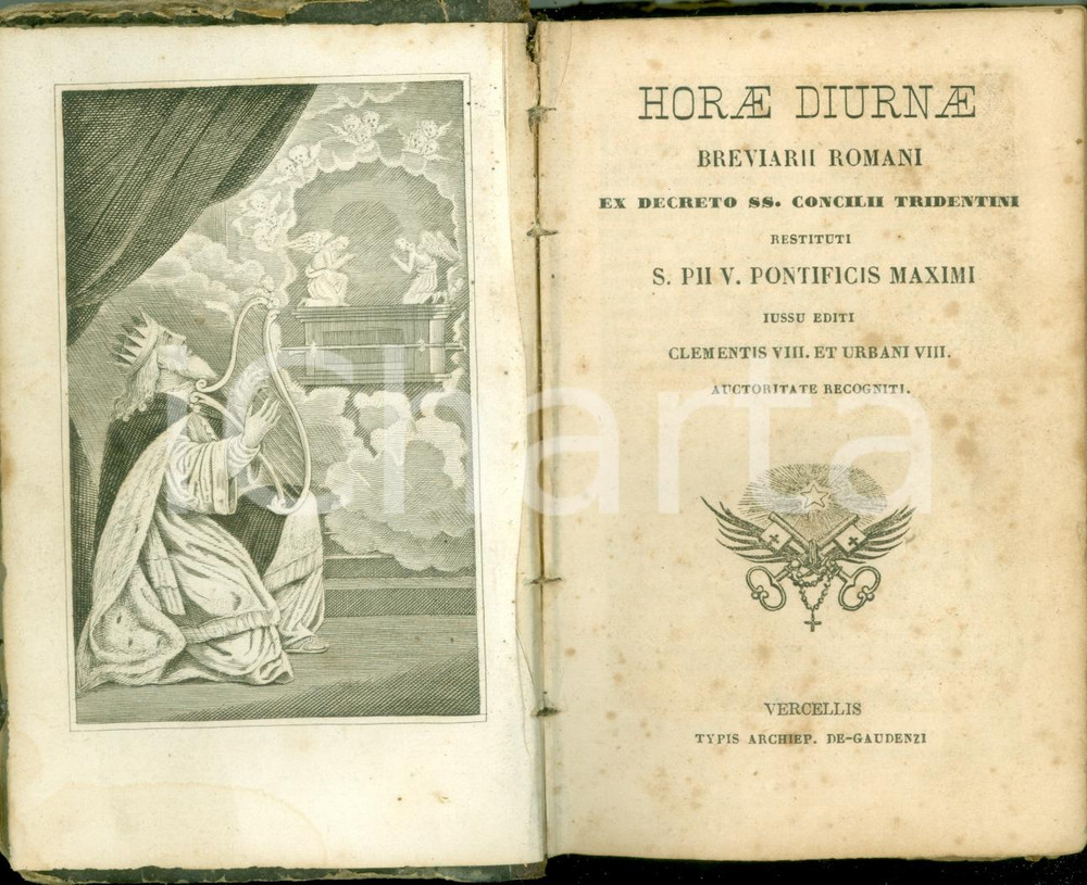 Libro, pubblicazione d'epoca 1890 ca HORAE DIURNAE Breviarii Romani SS. CONCILII TRIDENTINI *Danneggiato 1