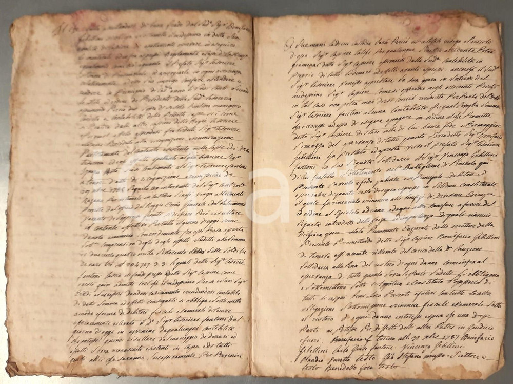Documento originale, autentico 1787 TORINO Bonifacio GIBELLINI cassiere Patrimonio vacante soppressi GESUITI 1