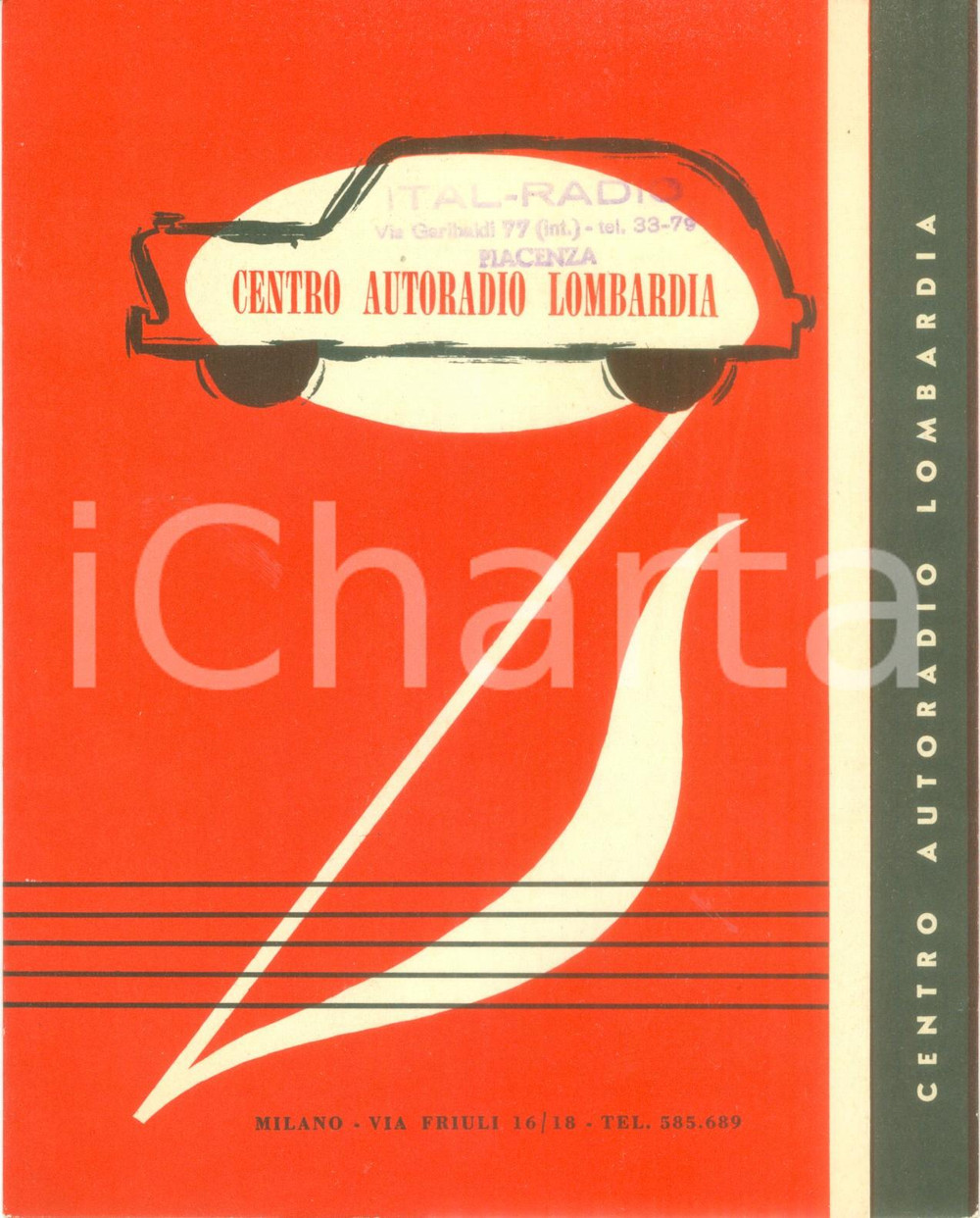 Materiale pubblicitario d’epoca 1950 ca MILANO Centro Autoradio LOMBARDIA - Catalogo pubblicitario ILLUSTRATO 1