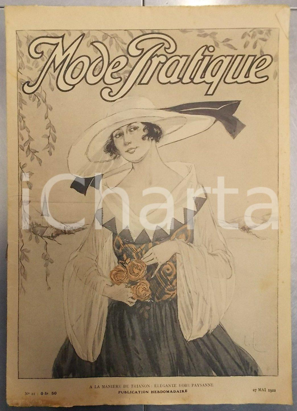 Giornale, rivista storica Mai 1922 PARIS MODE PRATIQUE Journal femme et maison n°21 Elegante robe paysanne 1