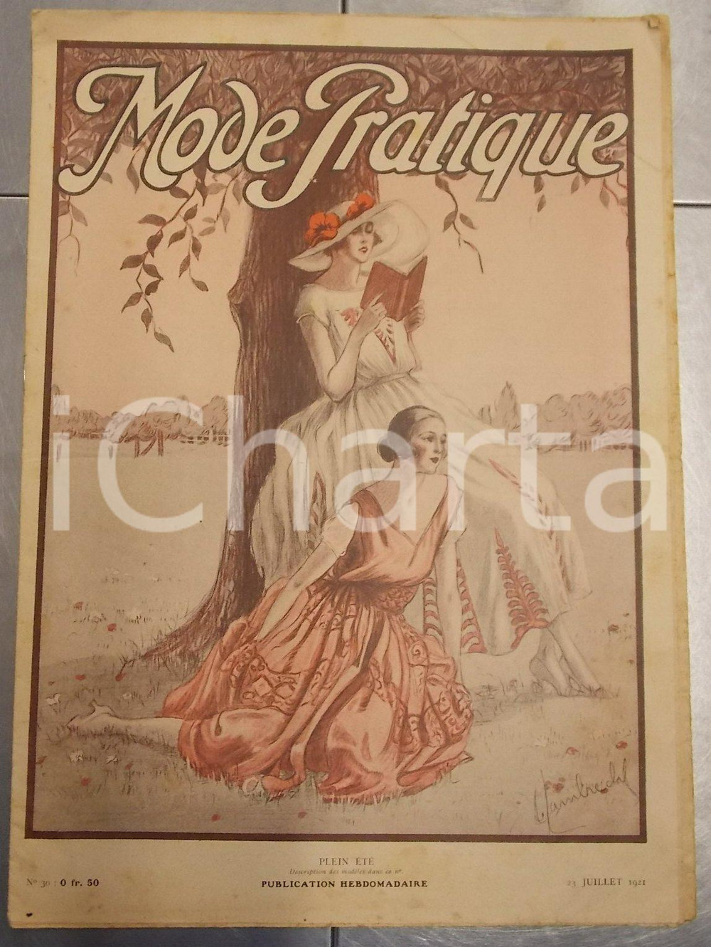 Giornale, rivista storica Juillet 1921 PARIS MODE PRATIQUE Journal femme et maison n°30 Plein été 1