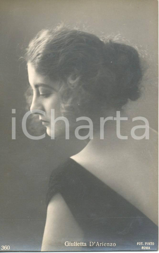 Cartolina originale da collezione 1920 ca CINEMA Giulietta D ARIENZO Ritratto fotografico attrice Cartolina FP NV 1