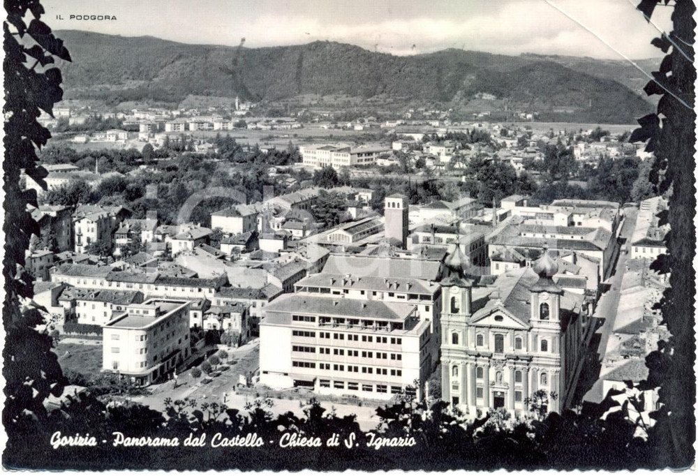 Cartolina originale da collezione 1957 GORIZIA Panorama città chiesa di SANT IGNAZIO dal castello Cartolina FG VG 1