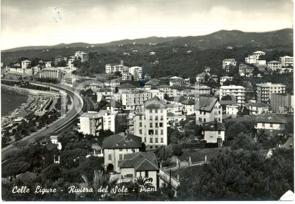 Cartolina originale da collezione 1961 CELLE LIGURE (SV) Veduta panoramica del paese *Cartolina FG VG DANNEGGIATA 1
