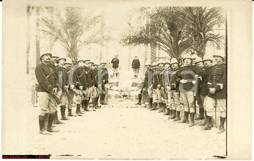 Fotografia d'epoca originale 1911 TRIPOLI (LIBIA) Foto ricordo militari delle truppe coloniali *FP NV 1