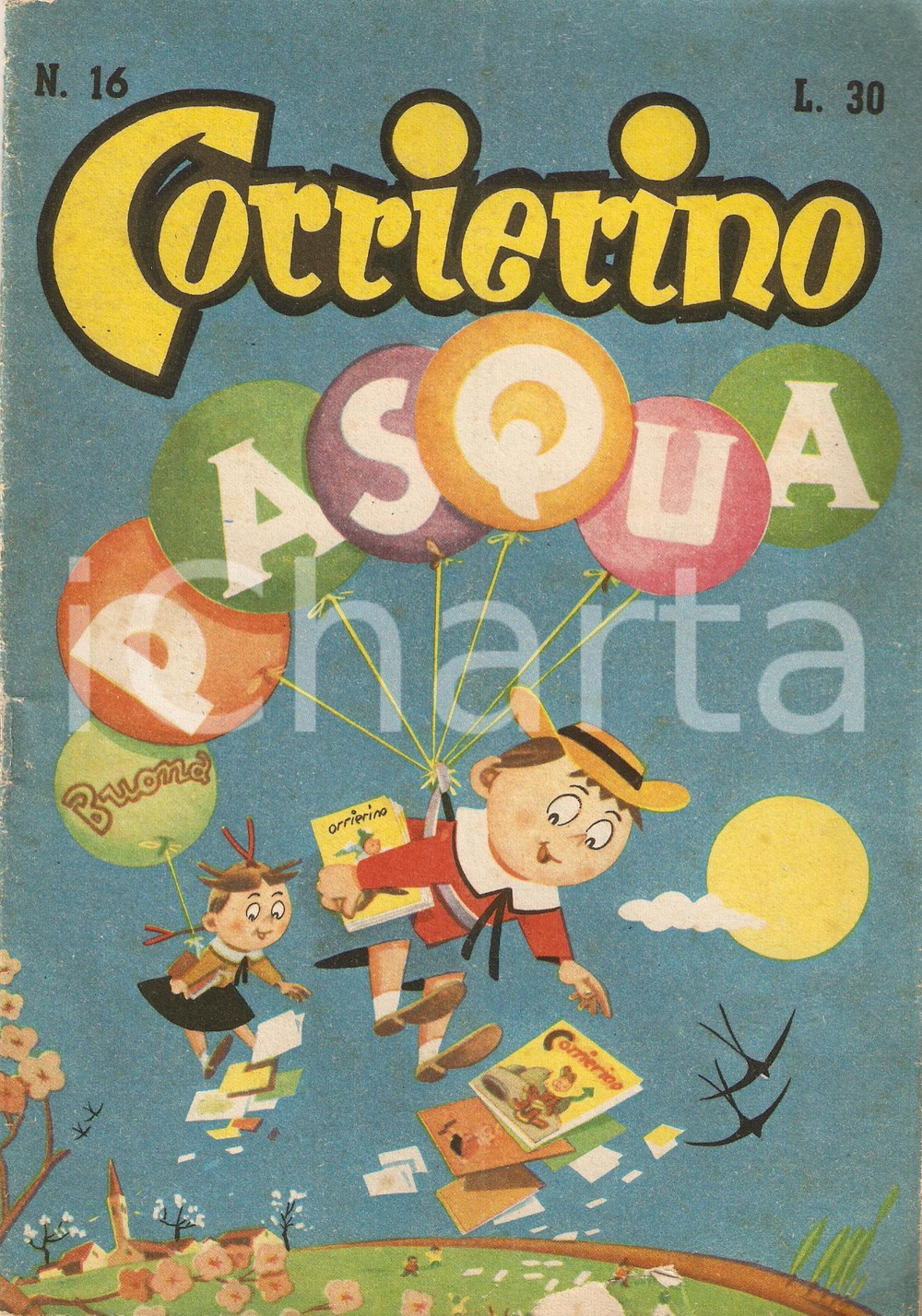 Giornale, rivista storica 1954 CORRIERINO Numero 16 Rivista ILLUSTRATA Edizione GARZANTI 1