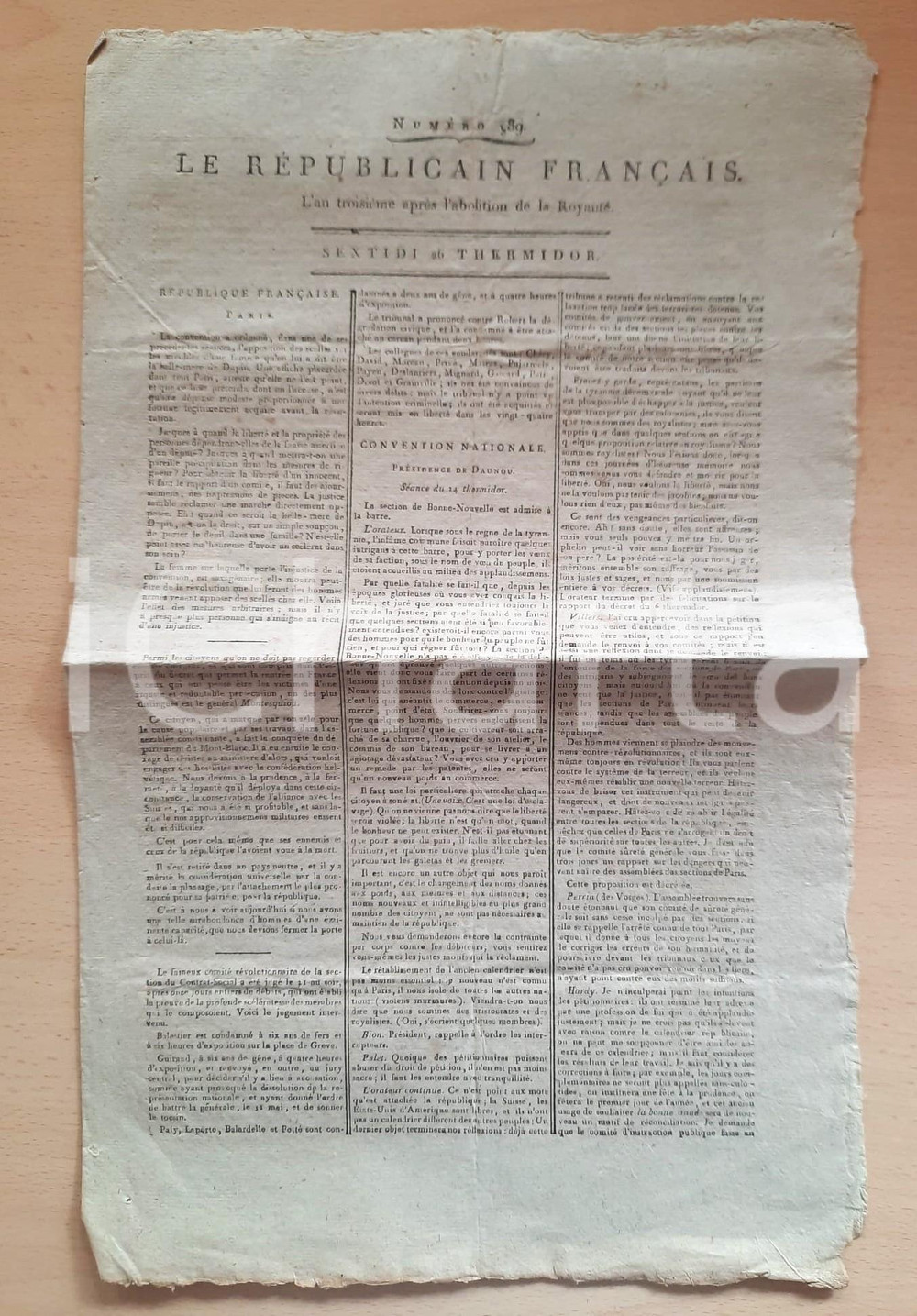 Giornale, rivista storica 1795 LE REPUBLICAIN FRANCAIS Gazette REVOLUTION N° 989 Vendetta contro DUPIN 1