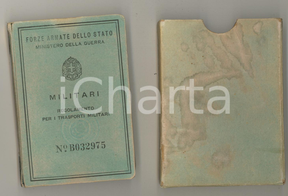 Documento originale, autentico 1943 FERROVIE DELLO STATO WW2 Libretto riduzioni ferroviarie Paolo GANASSINI 1