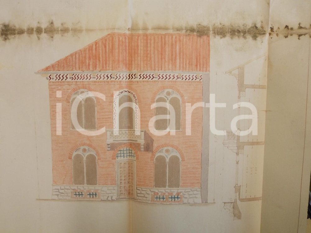 Mappa, planimetria storica 1926 CANTU' Via Fiammenghini 7 Prospetto stabilimento CATTADORI *Progetto 1