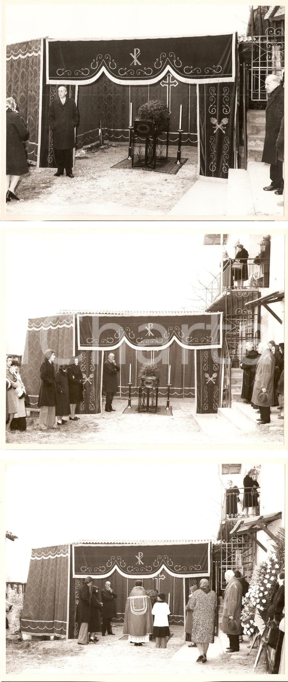 Fotografia d epoca originale 1965 GEMONIO VA Camera ardente allestita in cortile cascina LOTTO 3 Foto 1
