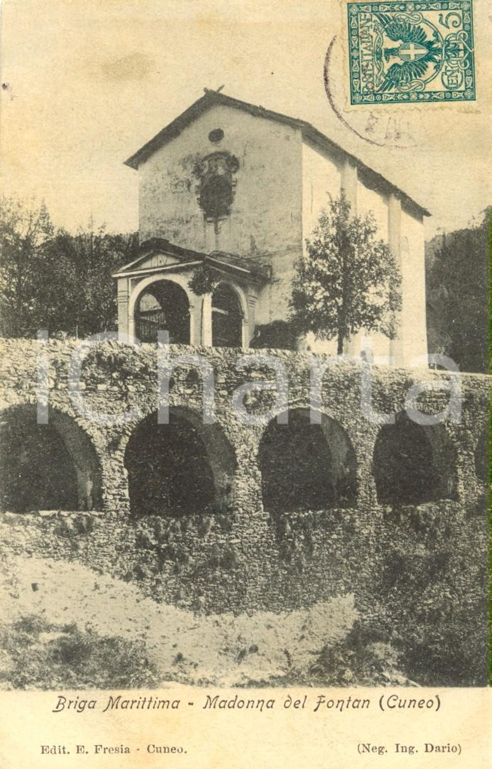 Cartolina originale da collezione 1900 ca BRIGA MARITTIMA F Santuario della Madonna di FONTAN Cartolina FP VG 1