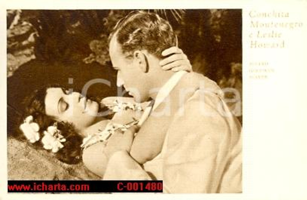 Cartolina originale da collezione 1940 CONCHITA MONTENEGRO e LESLIE HOWARD Cartolina METRO GOLDWYN MAYER FP NV 1