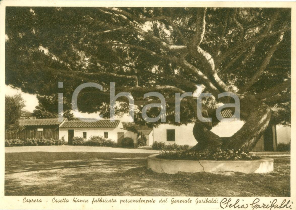 Autografo originale 1935 ca CAPRERA Clelia GARIBALDI Casetta bianca Giuseppe GARIBALDI AUTOGRAFO 1