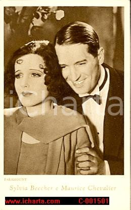 Cartolina originale da collezione 1940 SYLVIA BEECHER e MAURICE CHEVALIER Cartolina PARAMOUNT FP NV 1