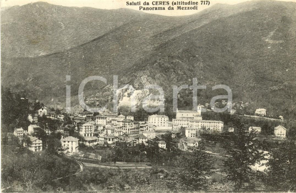 Cartolina originale da collezione 1929 CERES (TO) Veduta panoramica del paese da mezzodì *Cartolina postale FP VG 1