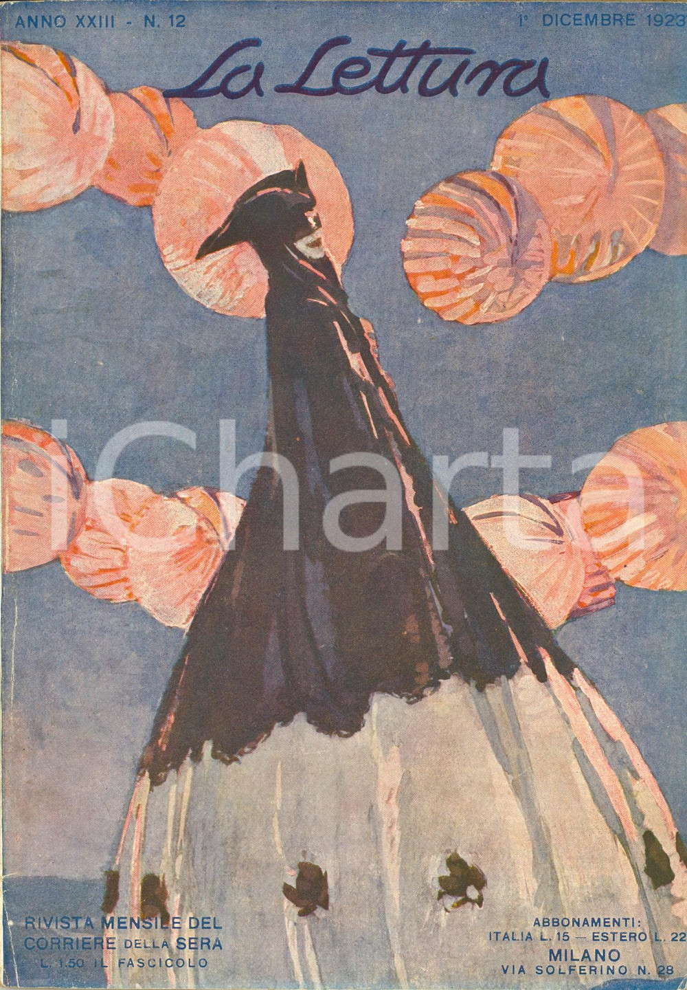 Giornale, rivista storica 1923 LA LETTURA Scarabocchi di Giuseppe GIUSTI ILLUSTRATA Anno XXIII n°12 1