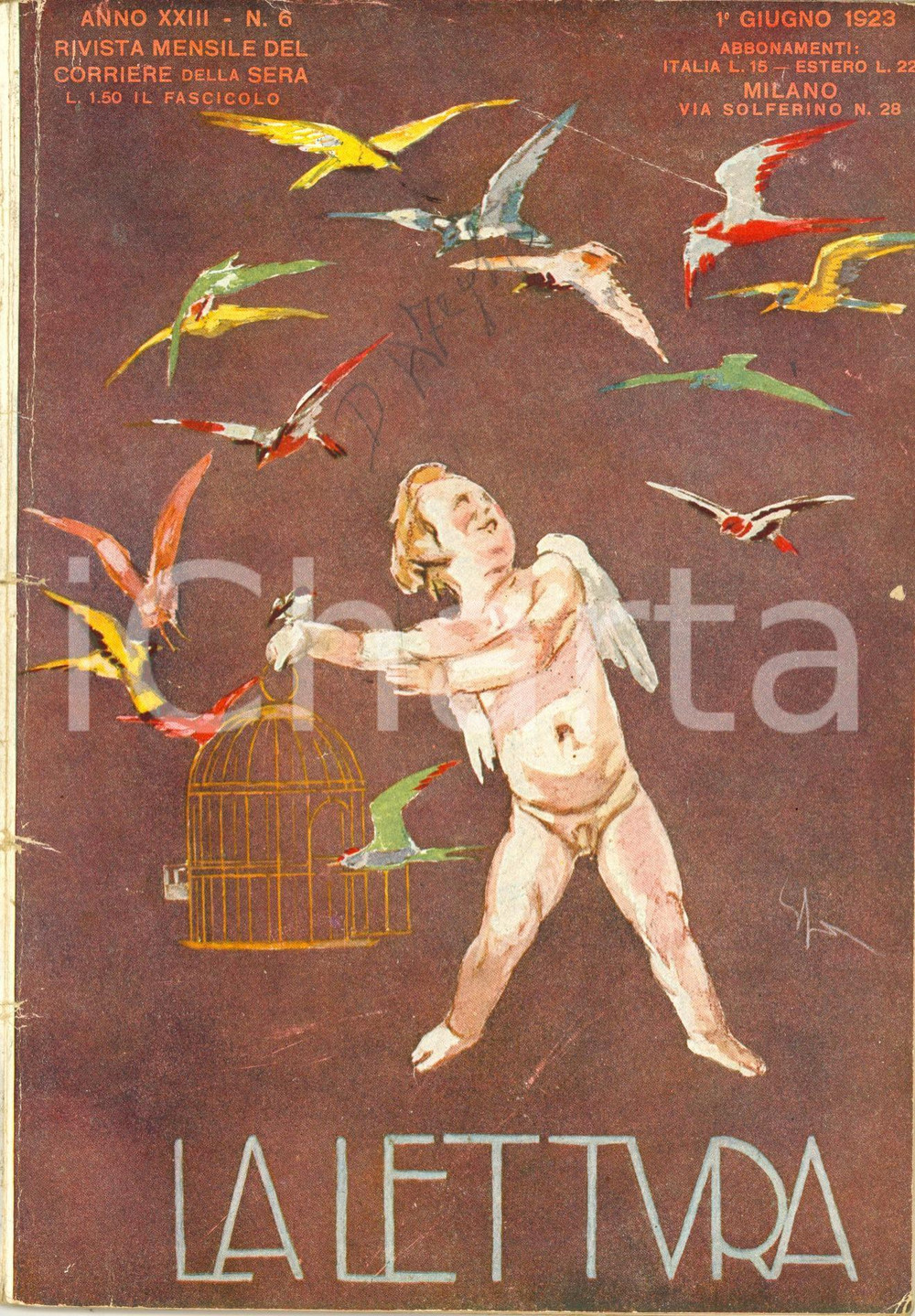 Giornale, rivista storica 1923 LA LETTURA Donne e amori di Massimo D AZEGLIO ILLUSTRATA Anno XXIII n°6 1