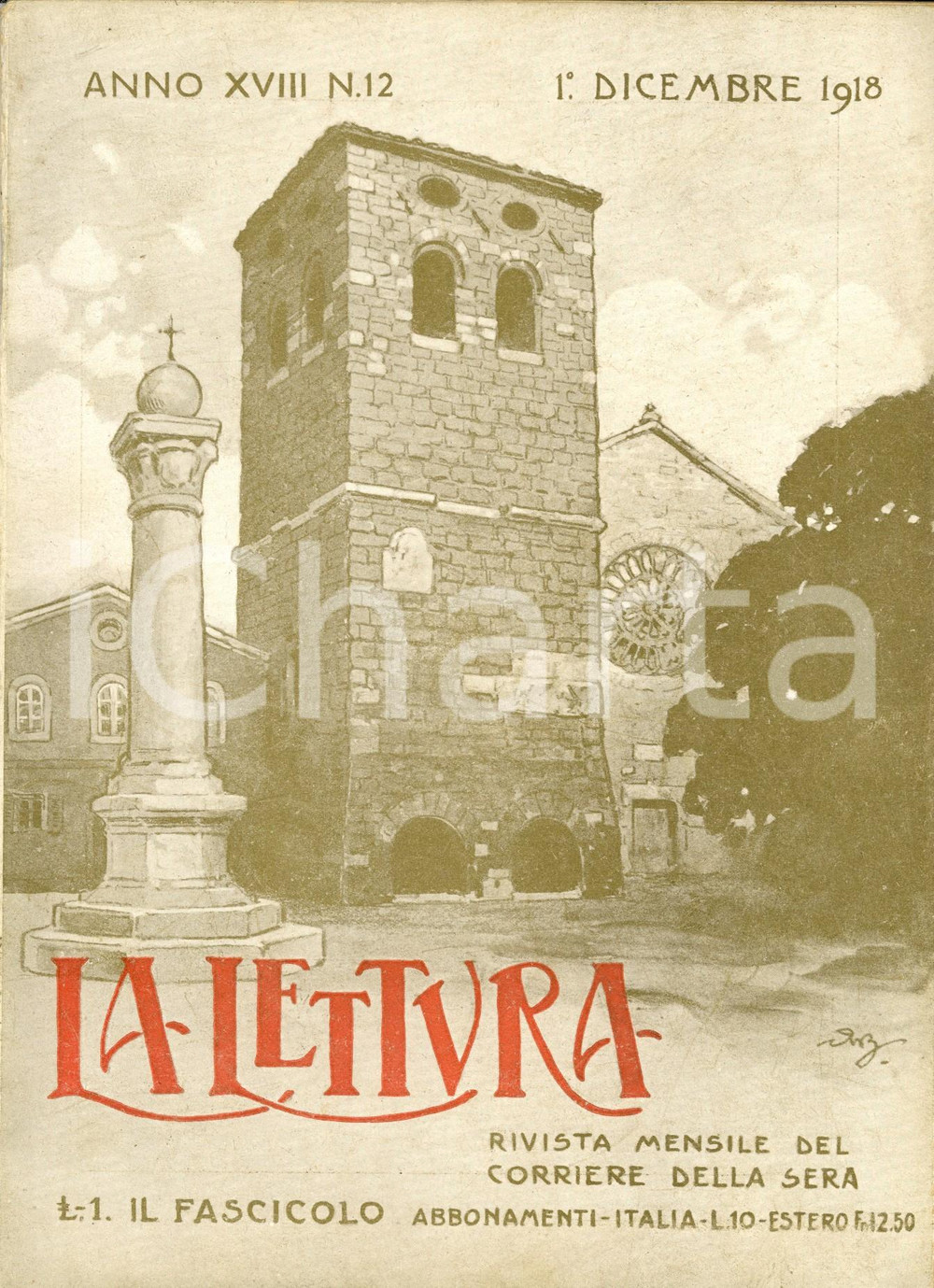 Giornale, rivista storica 1918 LA LETTURA Vittoria italiana nella Prima Guerra mondiale *Anno XVIII n°12 1