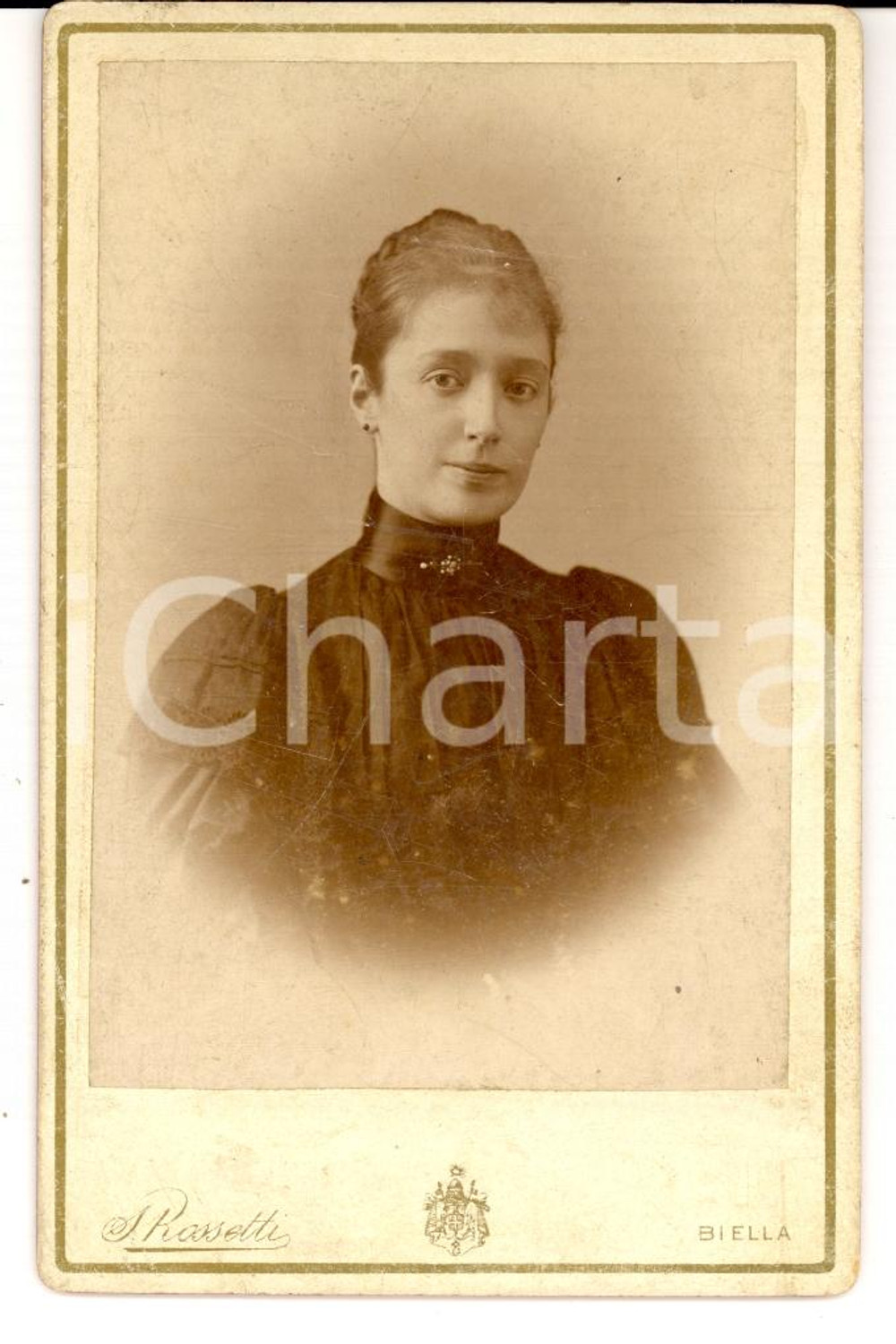 Fotografia d epoca originale 1890 BIELLA Ritratto contessa Alessandra CANTONO DI CEVA Foto ROSSETTI 1