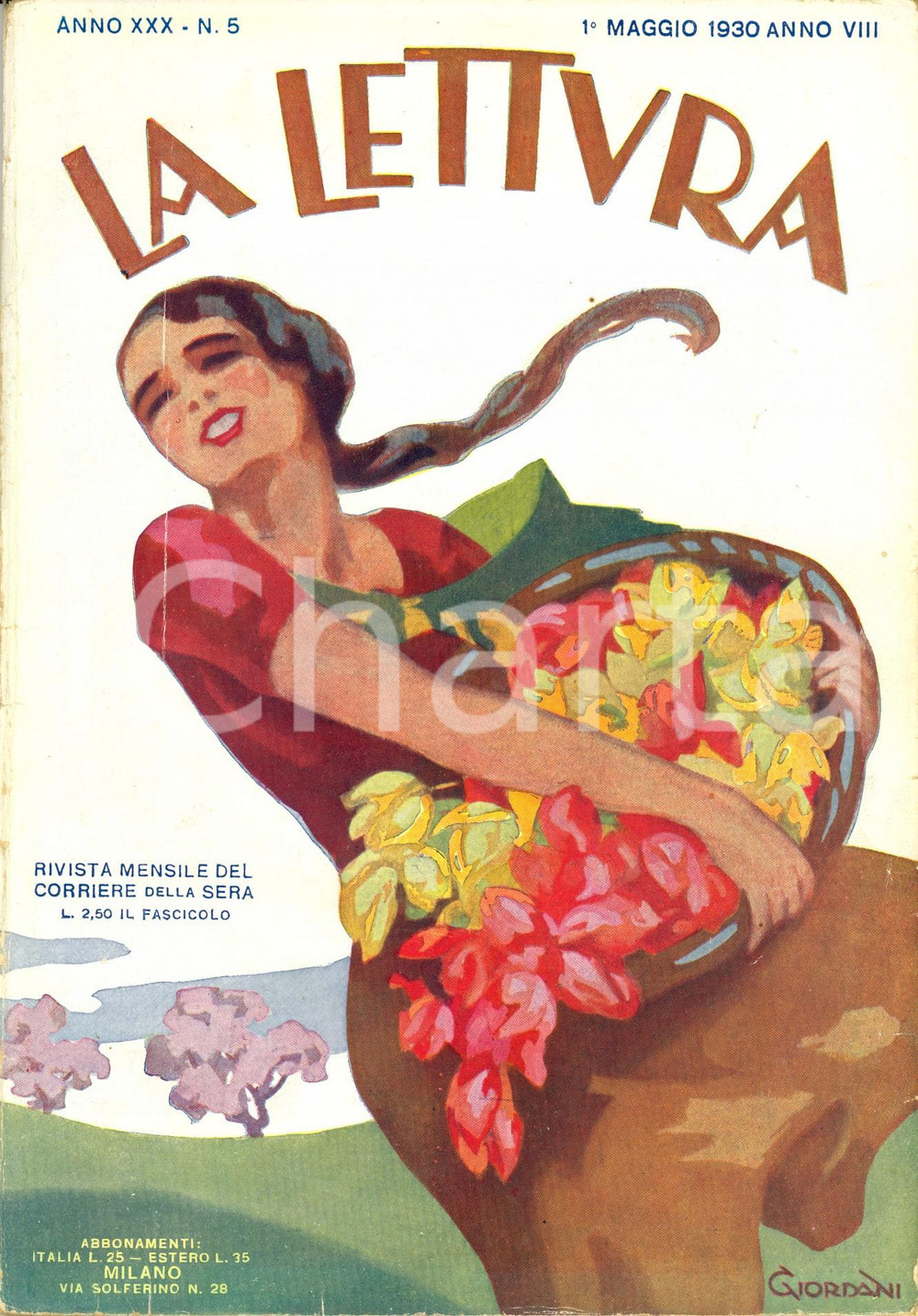 Giornale, rivista storica 1930 LA LETTURA ASMARA città  delle piccole piogge *Ill. GIORDANI Anno XXX n°5 1