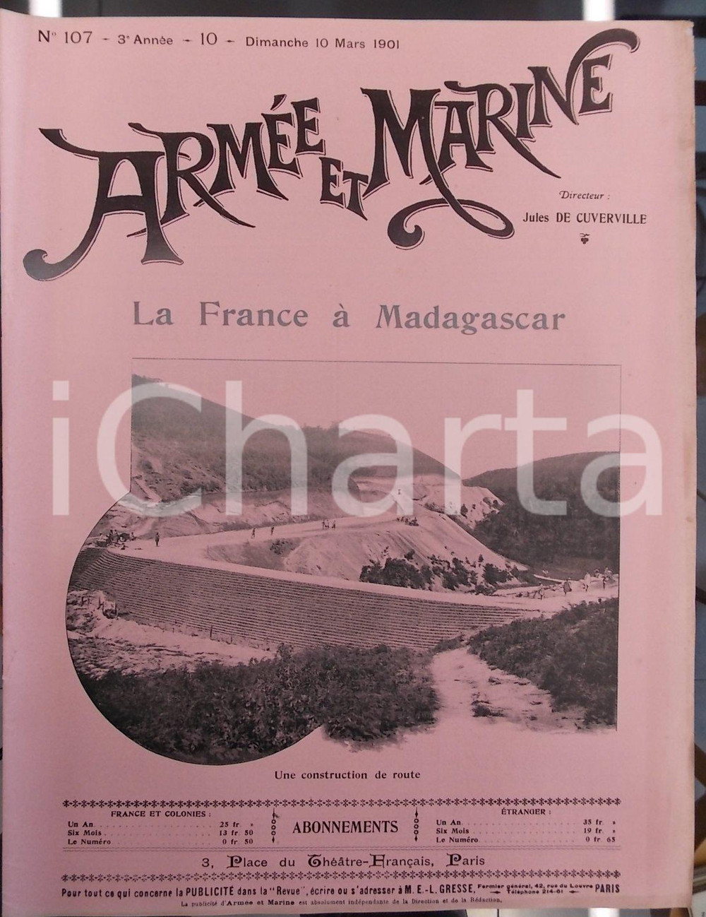 Giornale, rivista storica 1901 ARMEE ET MARINE La France à Madagascar *Revue militaire année III n° 107 1