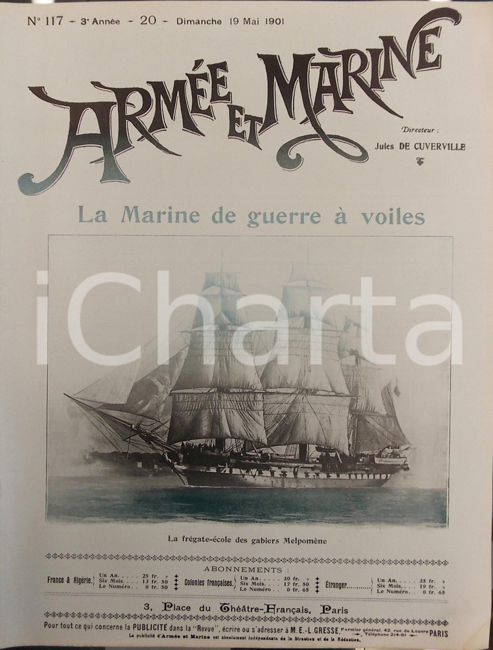 Giornale, rivista storica 1901 ARMEE ET MARINE La Marine de guerre à voiles *Revue année III n° 117 1