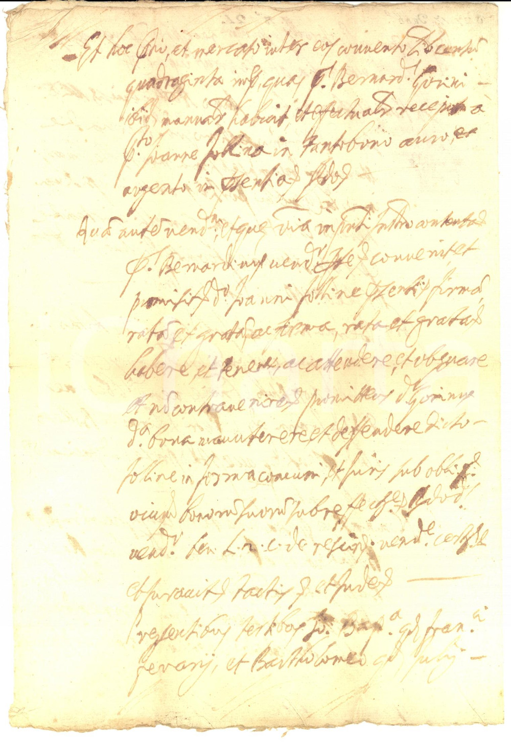 Documento originale, autentico 1627 BOLETO (VB) Bernardino GORINI vende terra a Giovanni FOLINA *Manoscritto 1