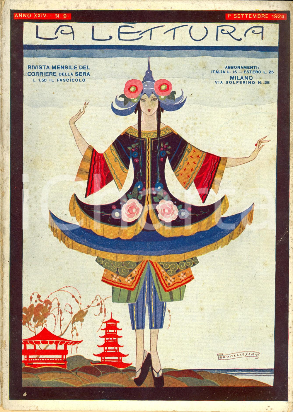 Giornale, rivista storica 1924 LA LETTURA VII centenario stimmate SAN FRANCESCO DANNEGGIATA Anno XXIV n°9 1