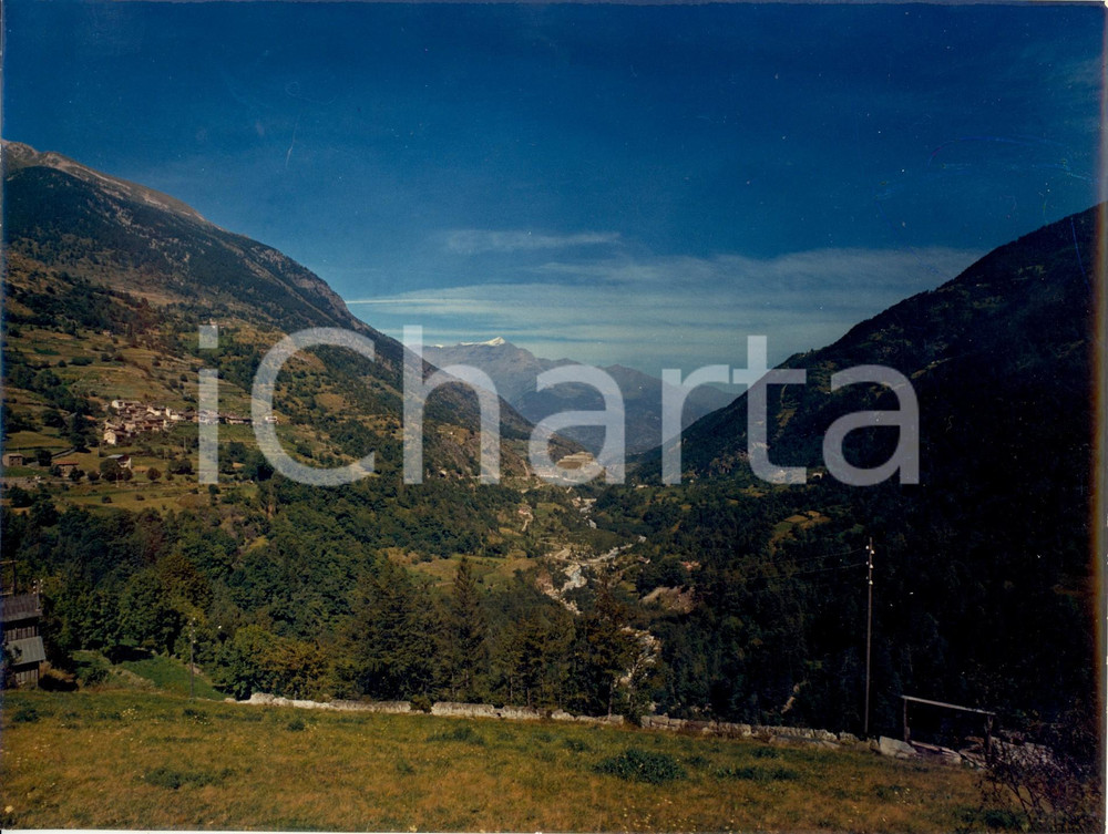 Fotografia d'epoca originale 1960 ca EXILLES (TO) Panorama alta VAL SUSA con il FORTE *Foto HAUS artistica 1
