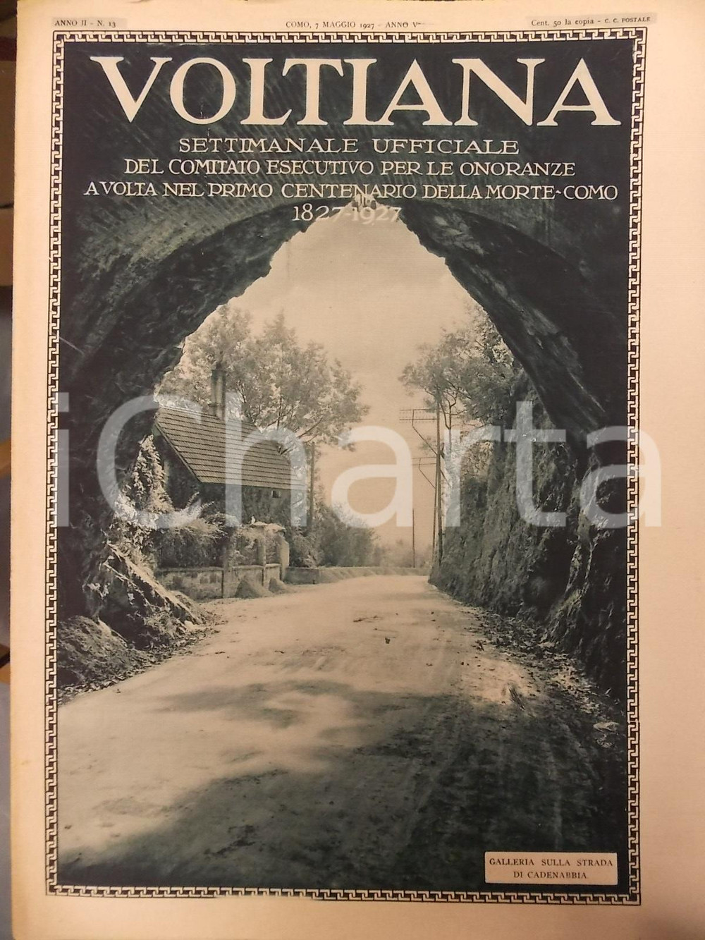 Giornale, rivista storica 1927 COMO Rivista VOLTIANA Cerimonia Pontificia Accademia Scienze Anno II n° 13 1