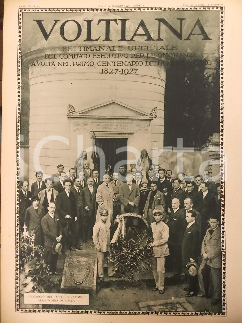 Giornale, rivista storica 1927 COMO Rivista VOLTIANA Spettacoli compagnia Dario NICCODEMI Anno II n° 14 1