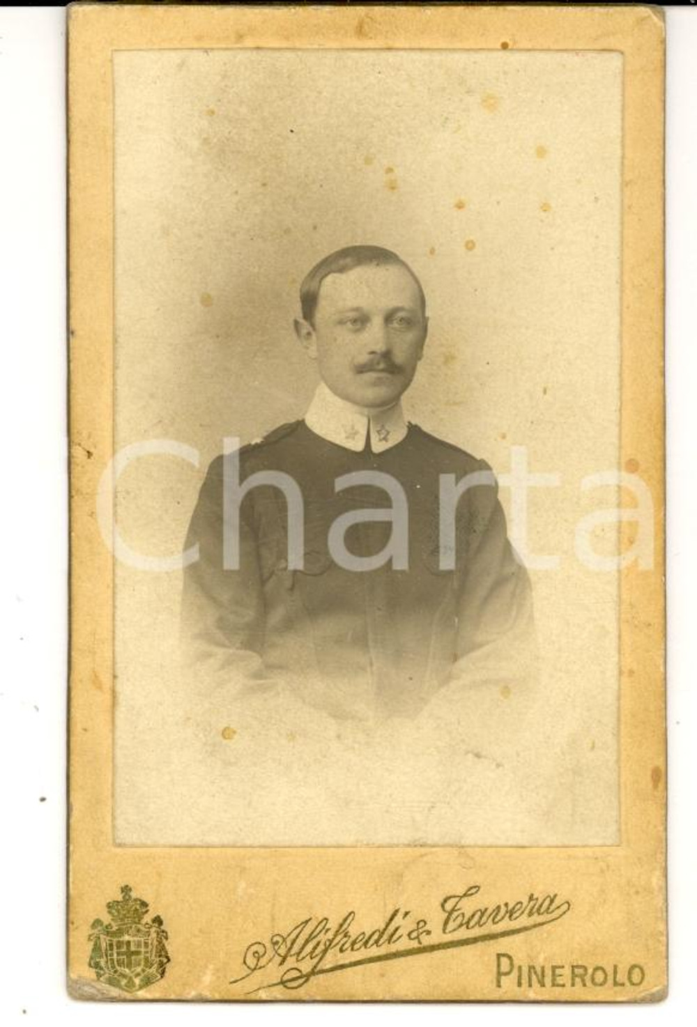 Fotografia d'epoca originale 1920 PINEROLO Ritratto sottotenente Denis GRISI RODOLI *Foto ALIFREDI & TAVERA 1