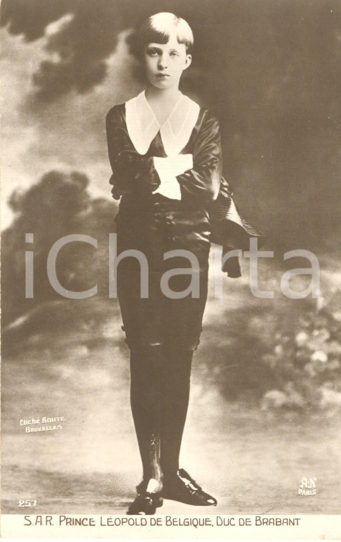 Cartolina originale da collezione 1915 ca Portrait de LEOPOLD III DE BELGIQUE enfant Carte postale FP NV 1