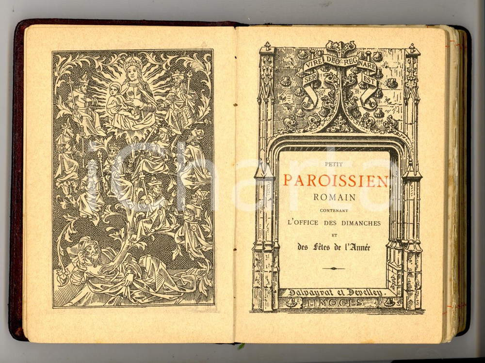 Libro, pubblicazione d epoca 1930 ca Petit PAROISSIEN ROMAIN Office dimanches Ed. DALPAYRAT Messale 1