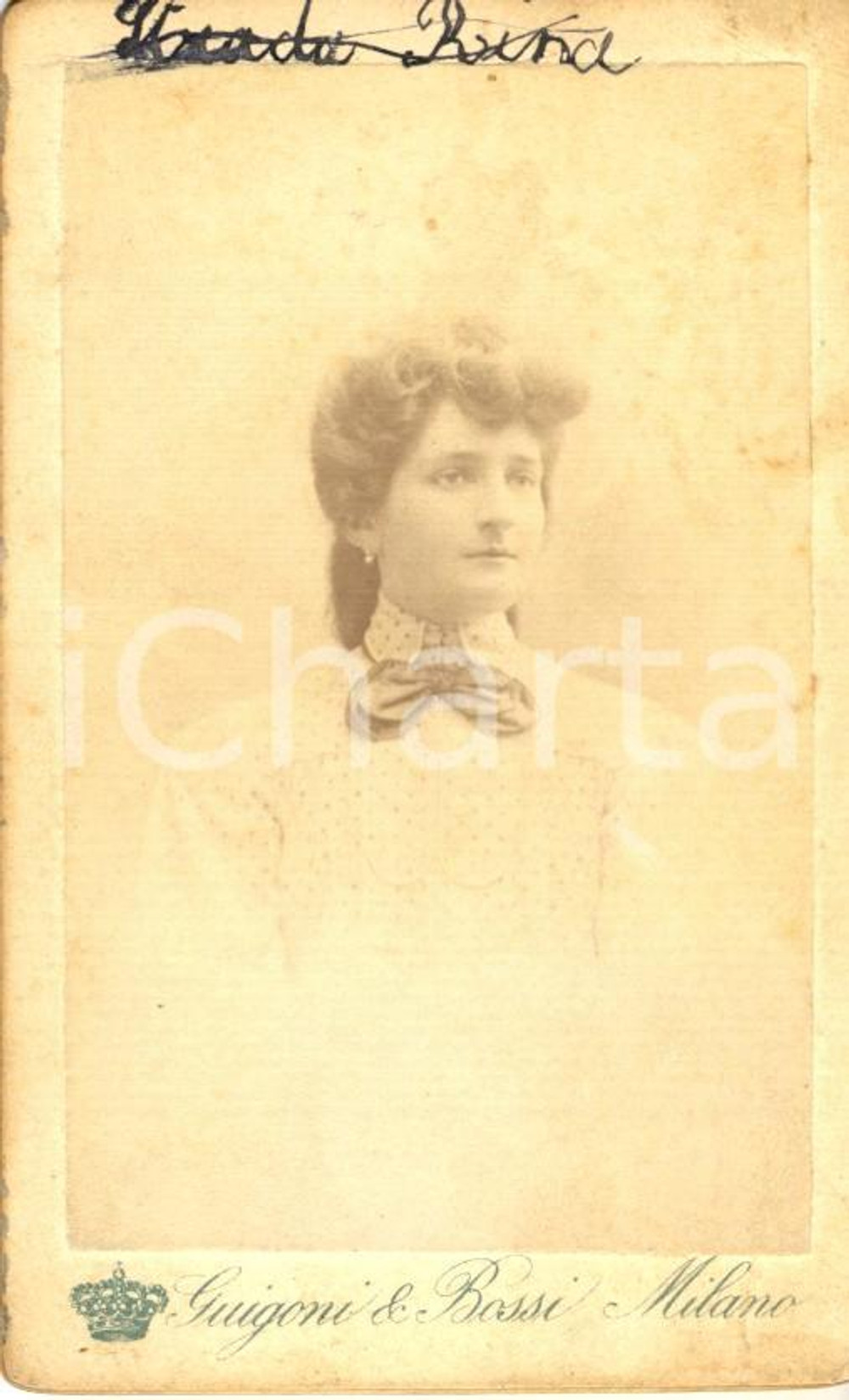Fotografia d'epoca originale 1905 MILANO Ritratto della giovane Rina STRADA *Foto GUIGONI & BOSSI 1