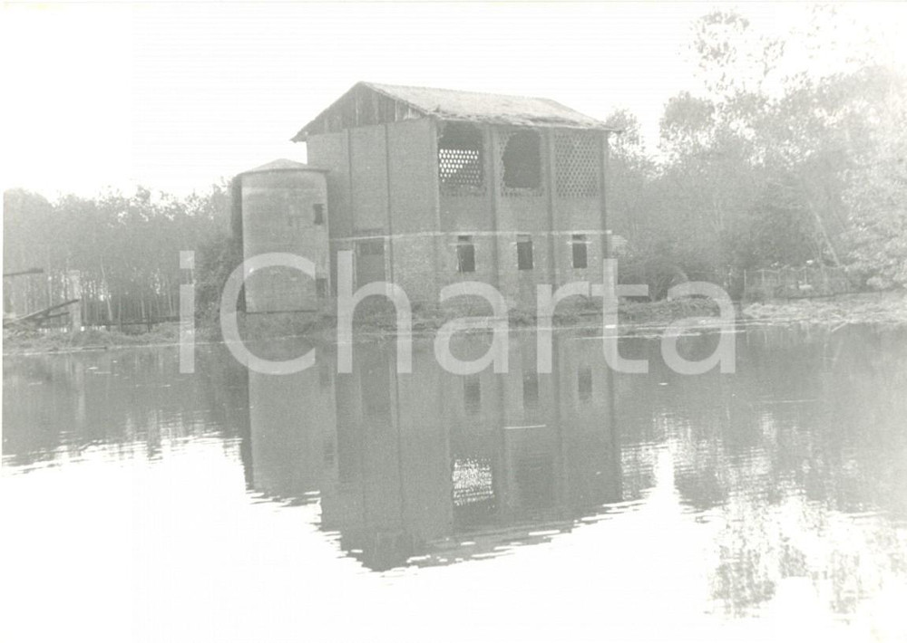 Fotografia d'epoca originale 1994 PAVIA Esondazione TICINO - Cascina disabitata rimasta isolata *Fotografia 1