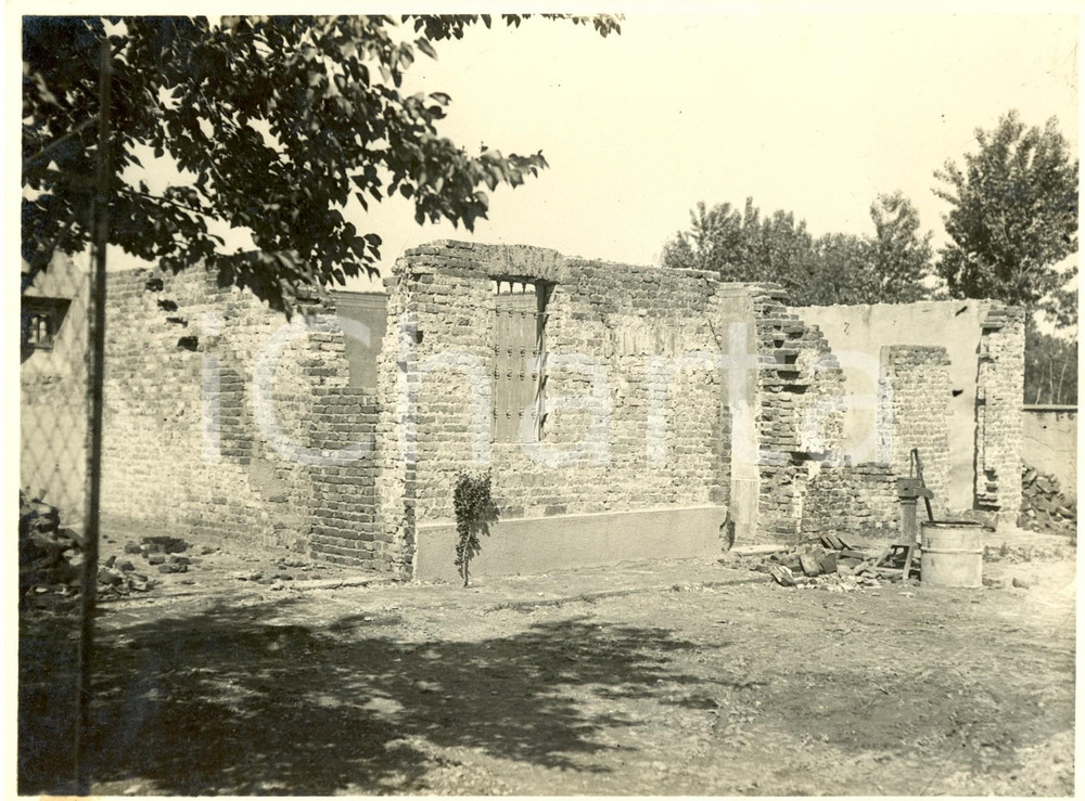 Fotografia d epoca originale 1946 FRASCAROLO PV Località SANT ANTONIO  Cascina TORRIANI dopo guerra Foto 1