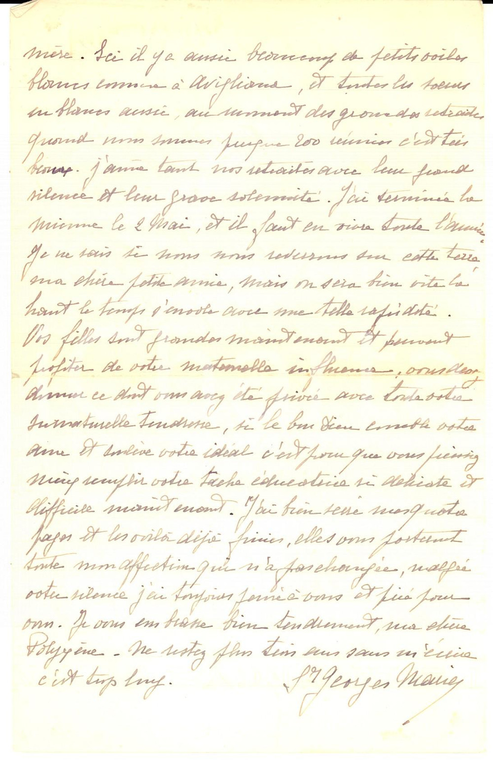 Manoscritto, lettera originale 1938 SAINT CHARLES BIRMANDREIS ALGER Suor Georges Marie  vita da missionaria 1