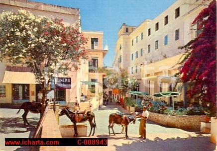 Cartolina originale da collezione 1960 CAPRI NA Albergo QUISISANA Cinema PARCO AUGUSTO Cartolina FG VG 1