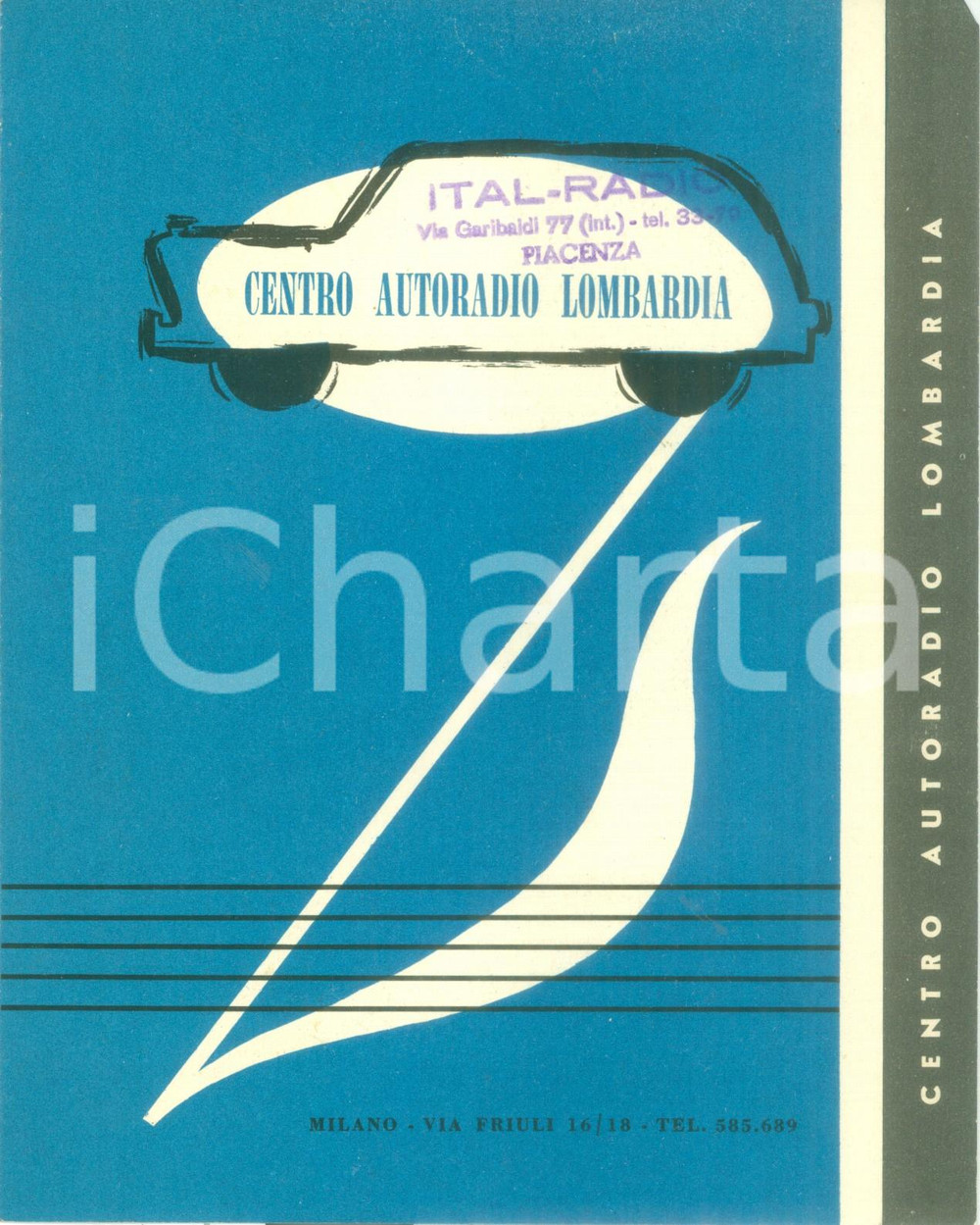 Materiale pubblicitario d’epoca 1950 ca MILANO Centro Autoradio LOMBARDIA Catalogo pubblicitario ILLUSTRATO 1