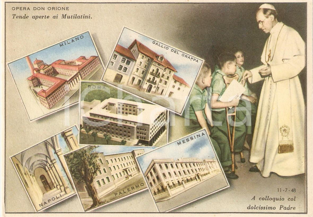 Cartolina originale da collezione 1965 ca OPERA DON ORIONE Istituti di Gallio del Grappa MESSINA Cartolina FG NV 1