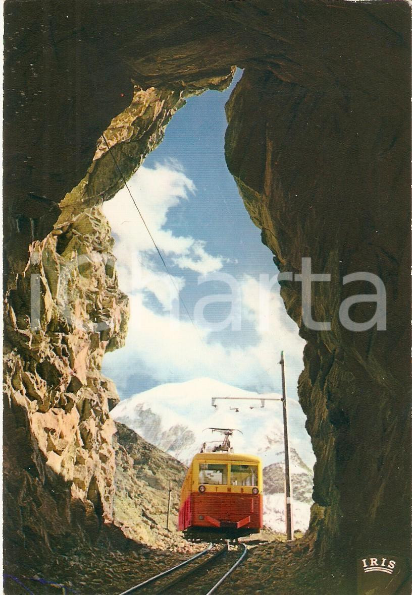 Cartolina originale da collezione 1975 ca SAINTGERVAISLEBAINS Aiguille de Bionnassay e treno TMB Cartolina FG 1