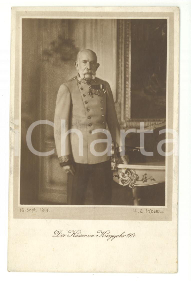 Cartolina originale da collezione 1914 Franz Joseph I Kriegsjahr - Kaiser real photo - Postcard 1