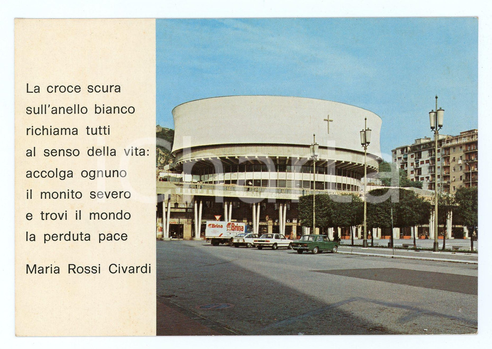Cartolina originale da collezione 1975 ca LA SPEZIA Cattedrale CRISTO RE - Maria Rossi CIVARDI *Cartolina VINTAGE 1