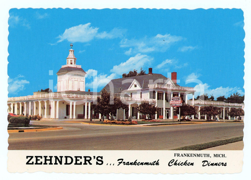 Cartolina originale da collezione 1978 FRANKENMUTH, MICHIGAN (USA) ZEHNDER'S Chicken Dinners *Cartolina VINTAGE 1