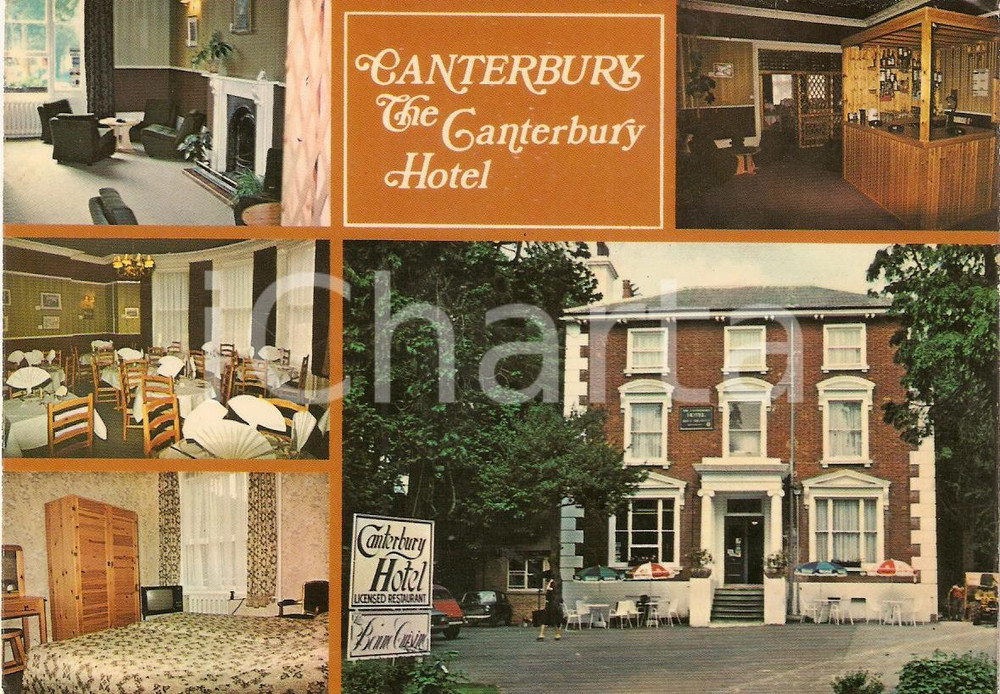 Cartolina originale da collezione 1970 ca CANTERBURY (UK) Vedutine Canterbury hotel VINTAGE *Cartolina FG NV 1