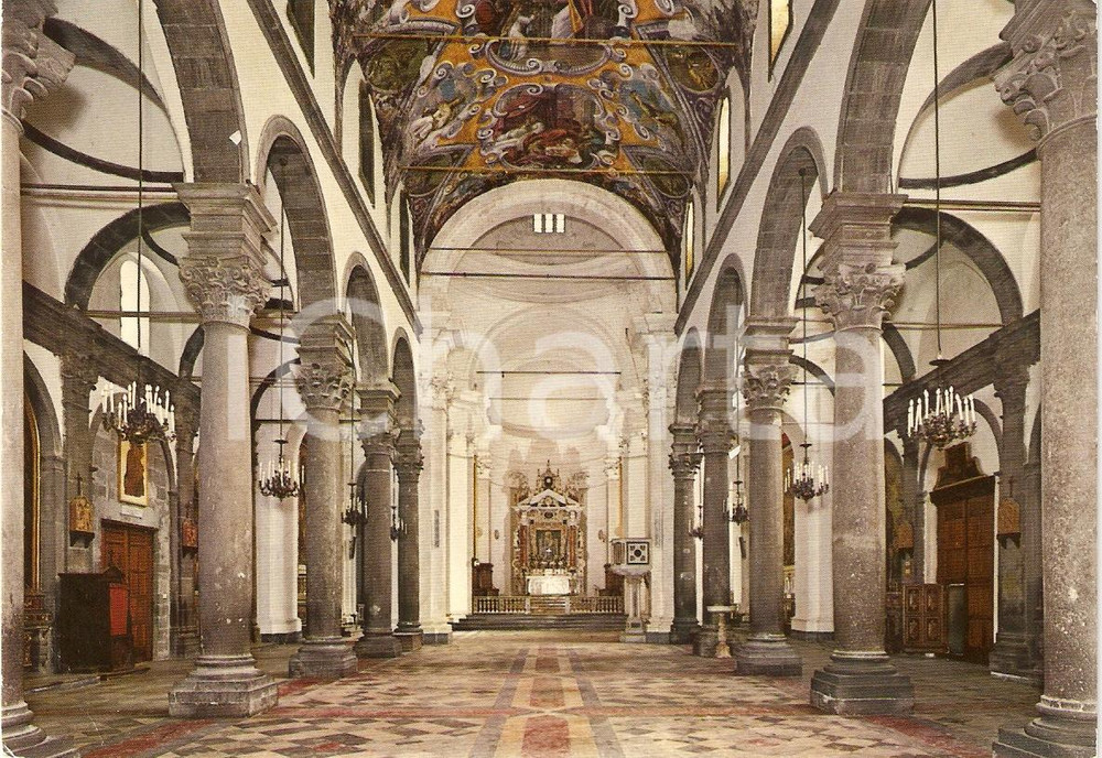 Cartolina originale da collezione 1972 RANDAZZO CT Basilica di SANTA MARIA Interni Cartolina FG VG 1